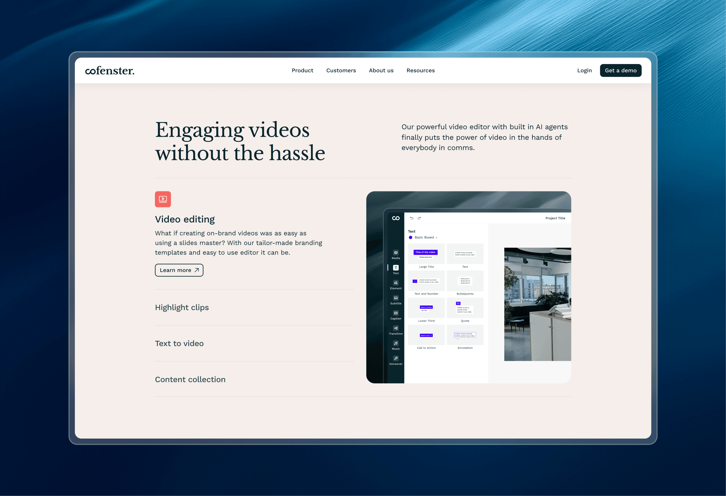 Agent website section