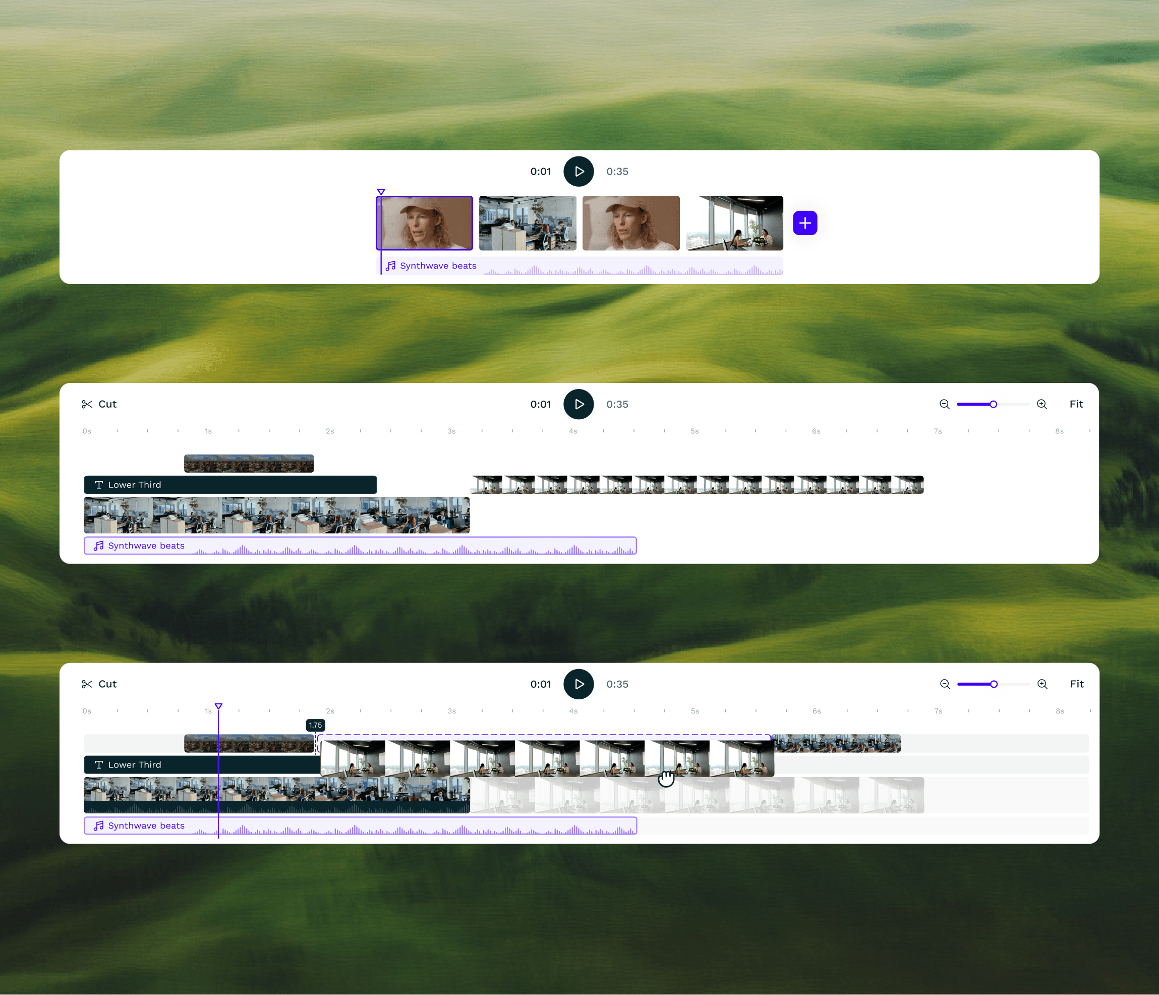 Video editor timeline detailed frame