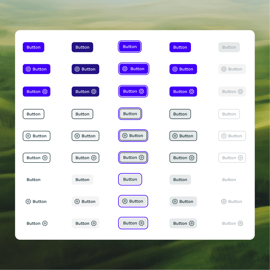 Video editor design system buttons