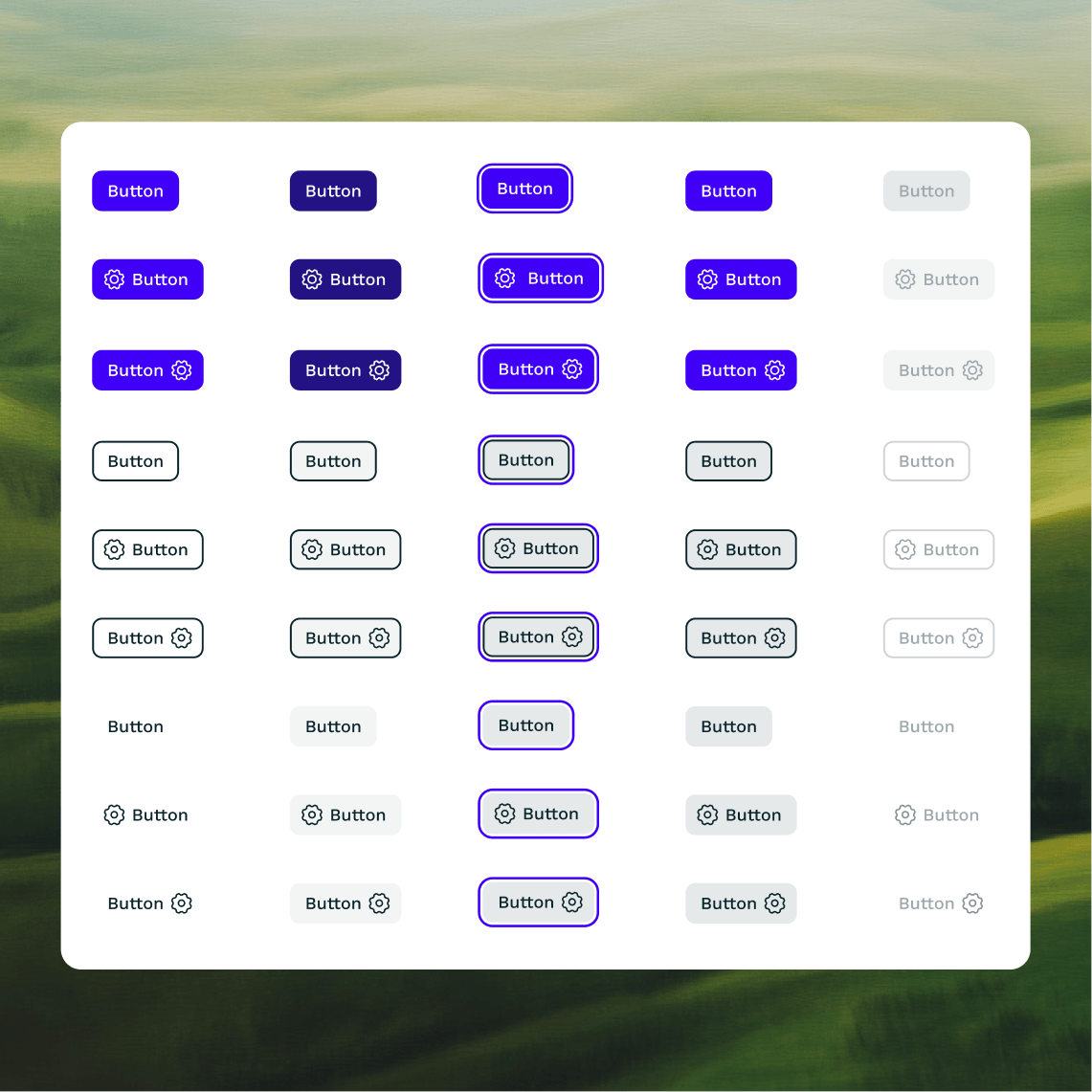 Video editor design system buttons